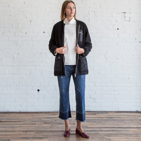 Nomi Black Women Sherpa Jacket size Small Black - Picture 13 of 14